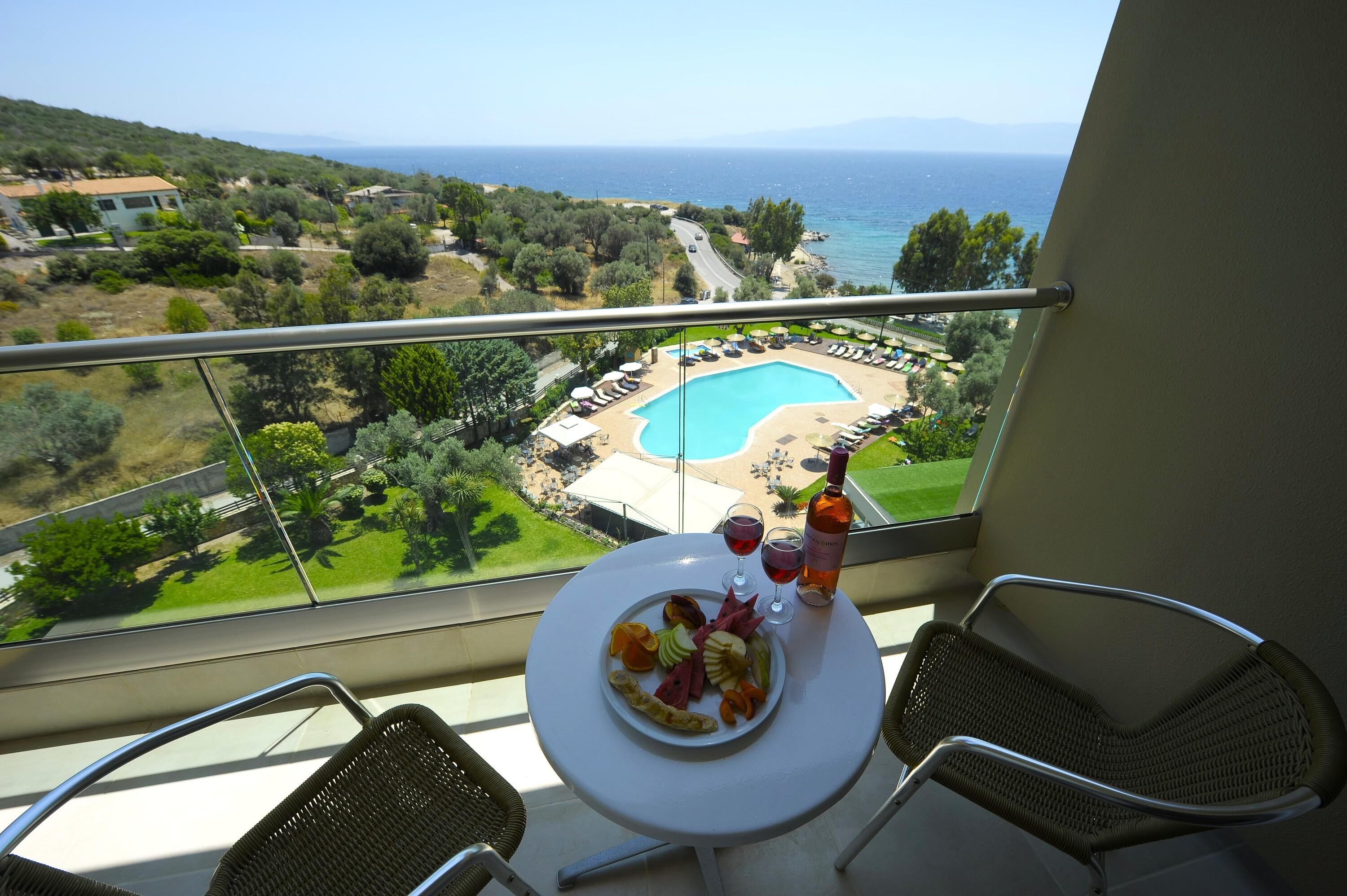 Evia Riviera Resort – Balkon met uitzicht op zee, Amarynthos