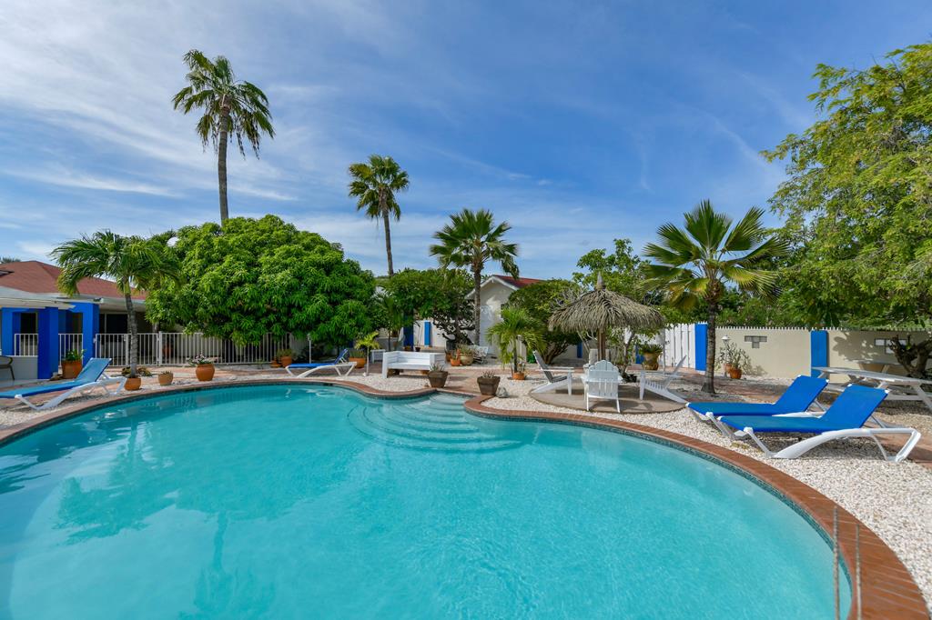 Hacienda Wayaca – Zwembad met palmen, Oranjestad