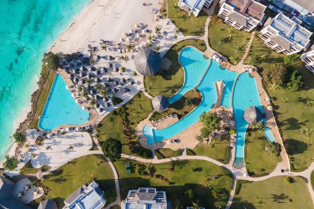 The Royal Zanzibar Beach Resort – Resort van bovenaf, Nungwi