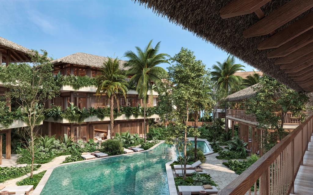 The Kontiki Curacao Beach Resort – Zwembad vanaf balkon, Mambo Beach