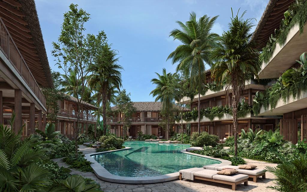 The Kontiki Curacao Beach Resort – Zwembad met palmen, Mambo Beach