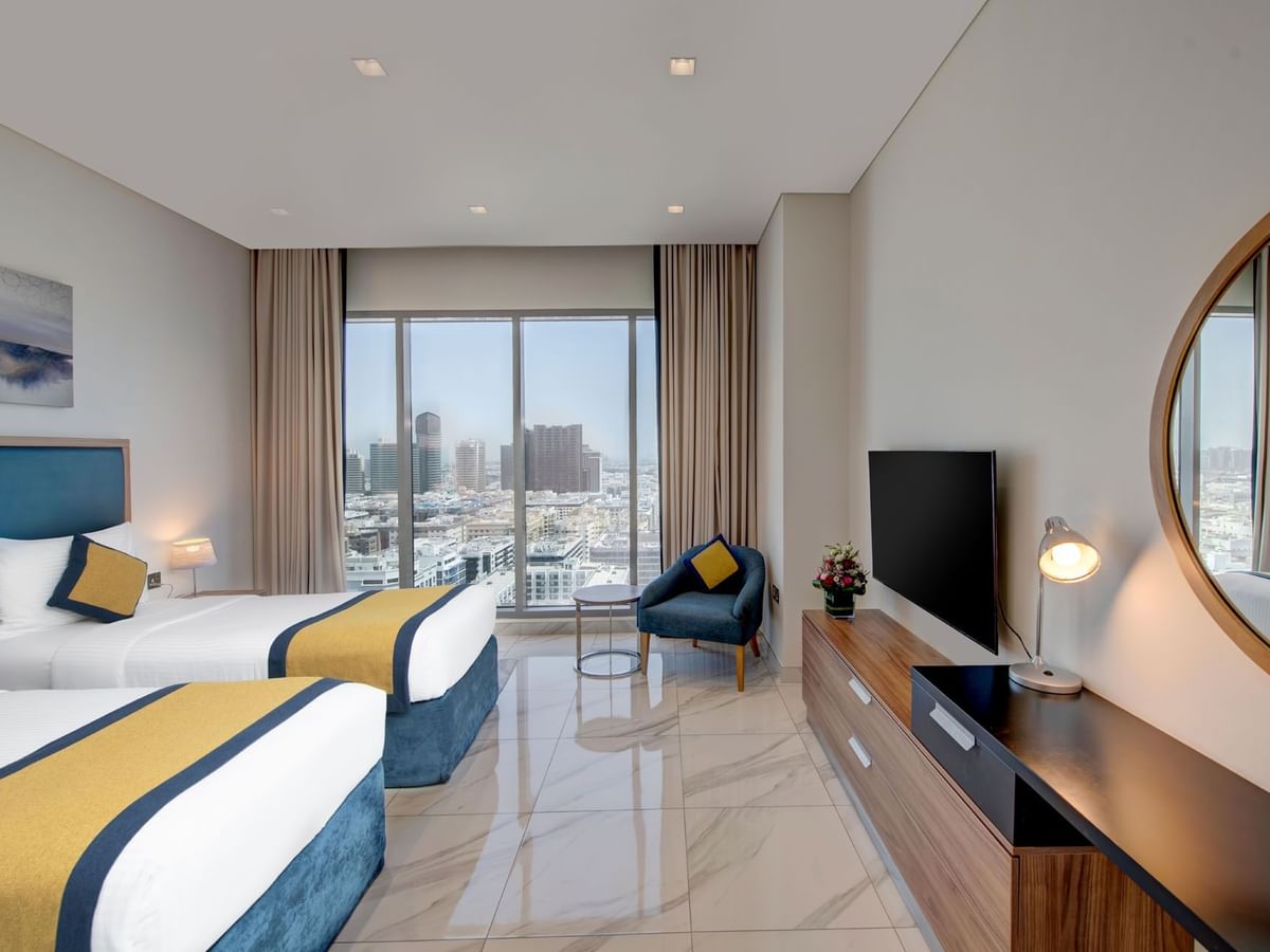 Suha Mina Rashid Hotel Appartementen – Slaapkamer, Dubai