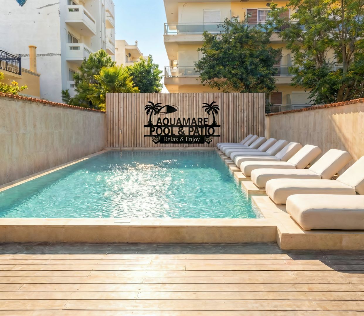 Aquamare City & Beach Hotel – Zwembad met patio, Rhodos Stad