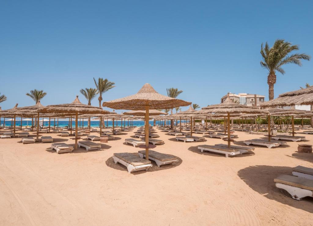Sea Gull Beach Resort – Strand met parasols, Hurghada