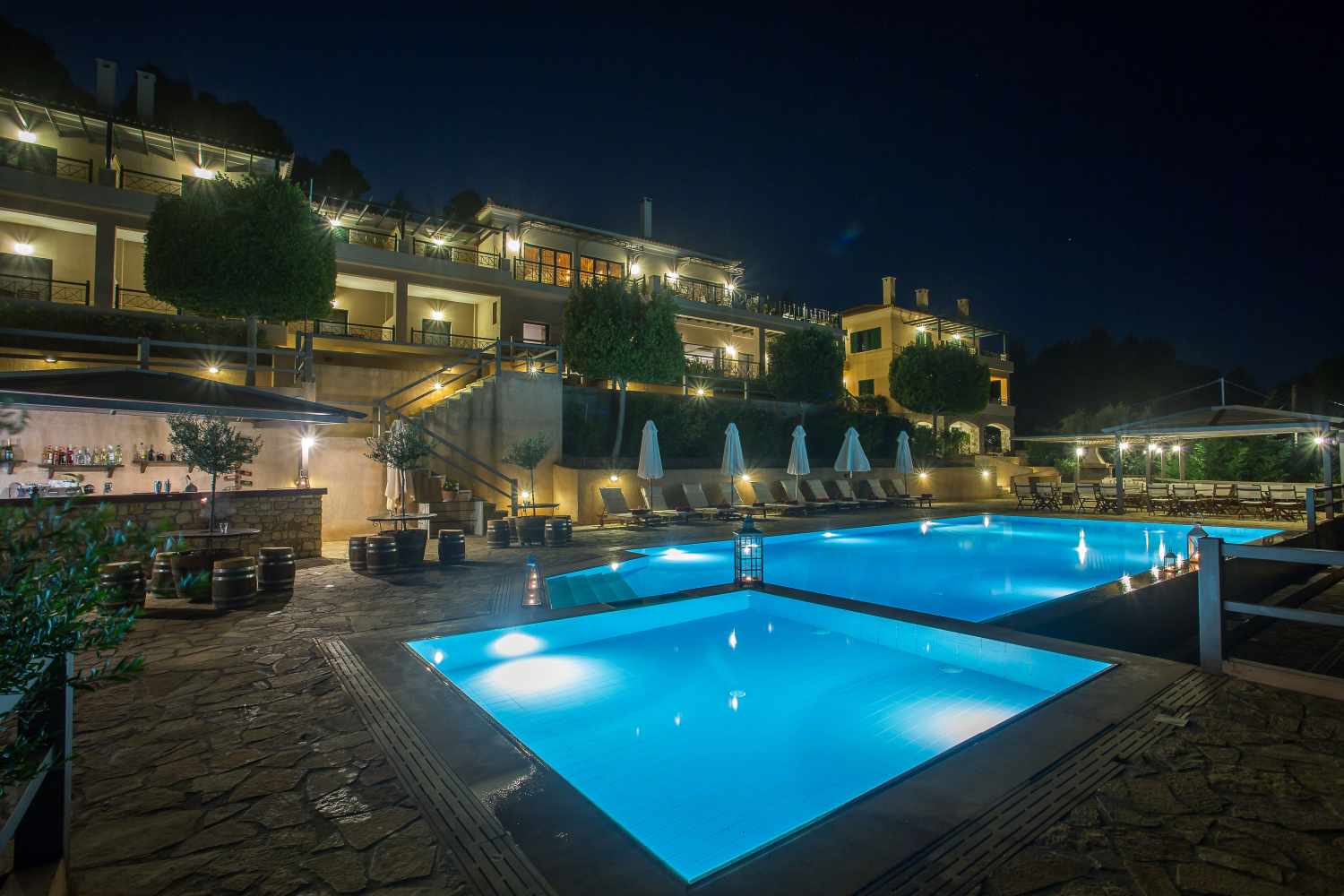 Natura Club & Spa Hotel – Zwembad in de avond, Kalo Nero