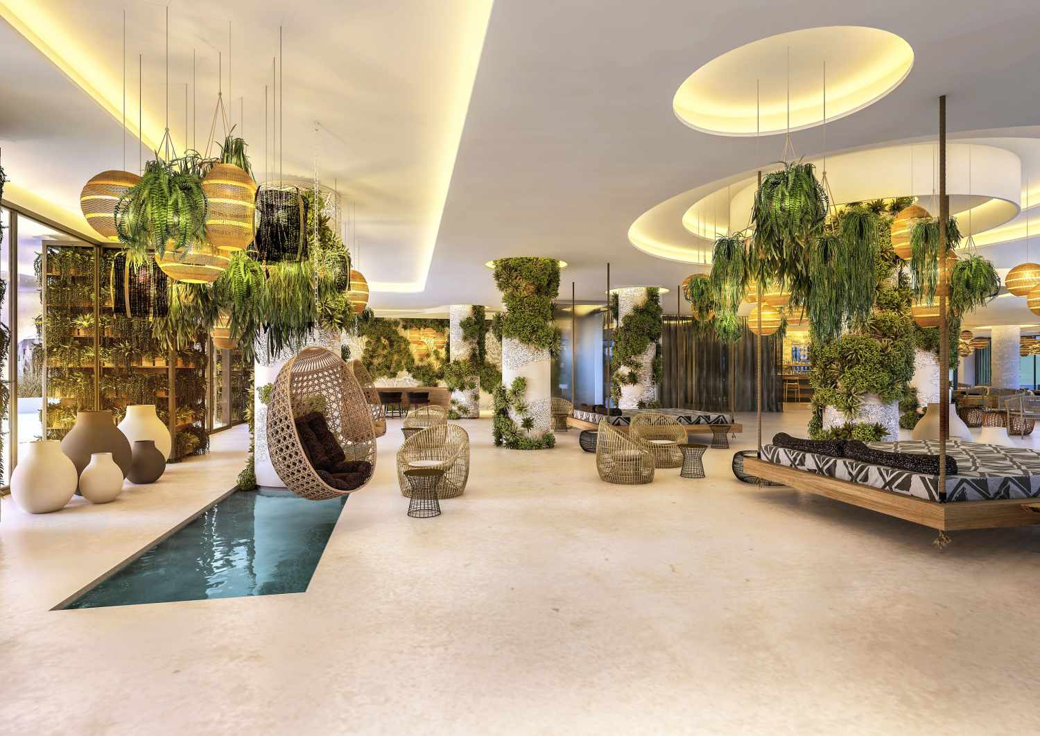Hotel Faro, a Lopesan Collection Hotel – Lounge met planten, Meloneras