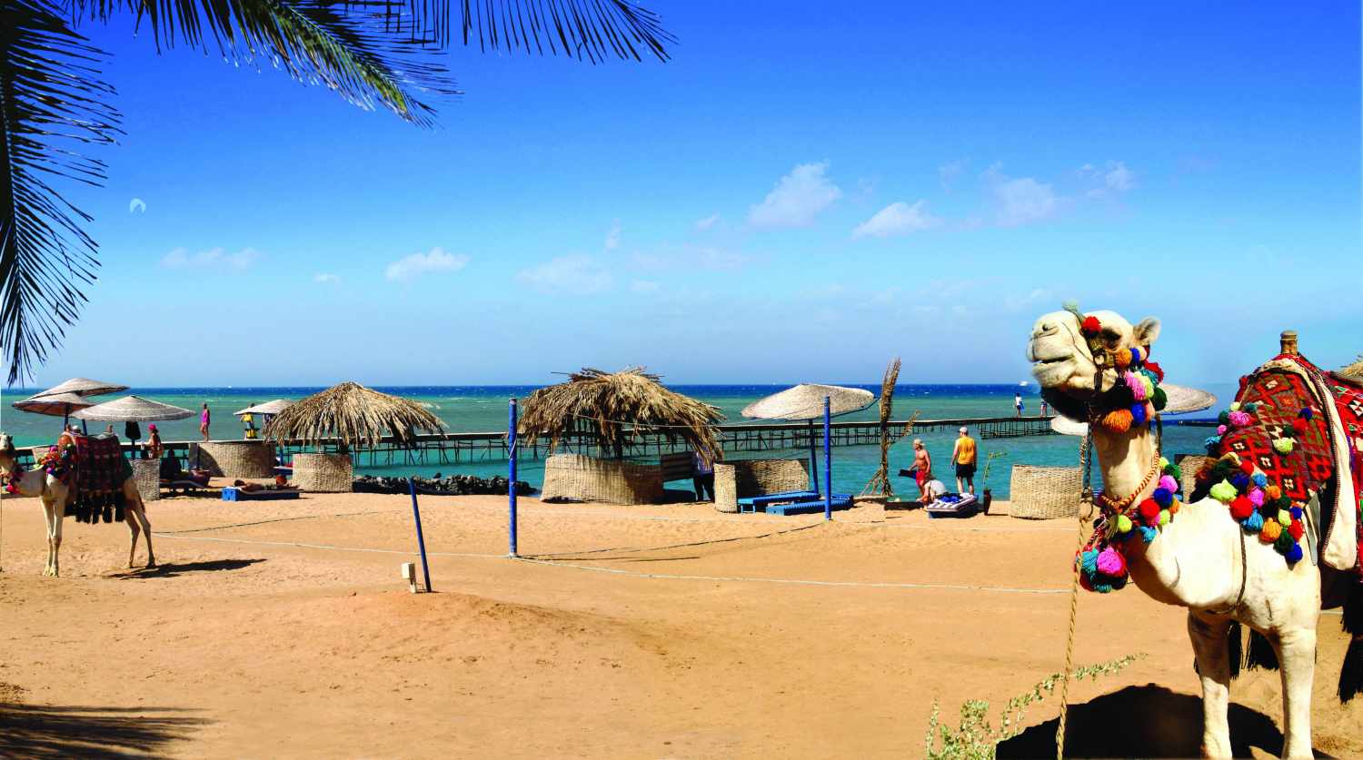 Captain's Inn Hotel – Strand met parasols, El Gouna