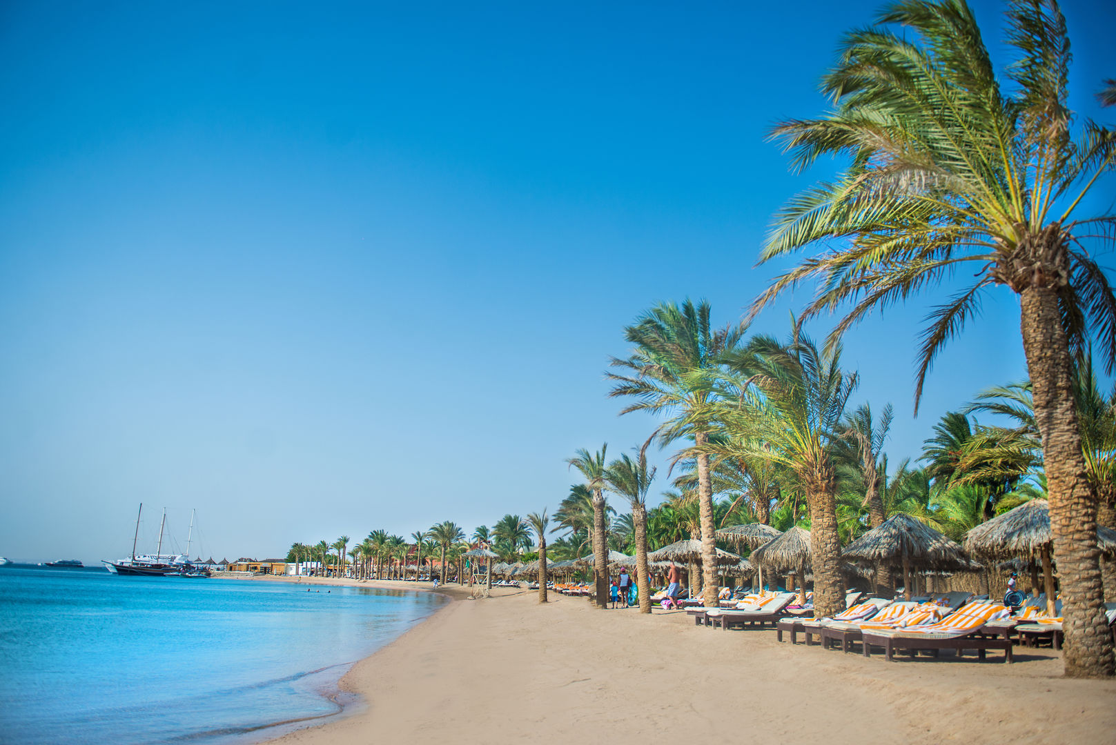 Sindbad Club – Strand met palmen, Hurghada