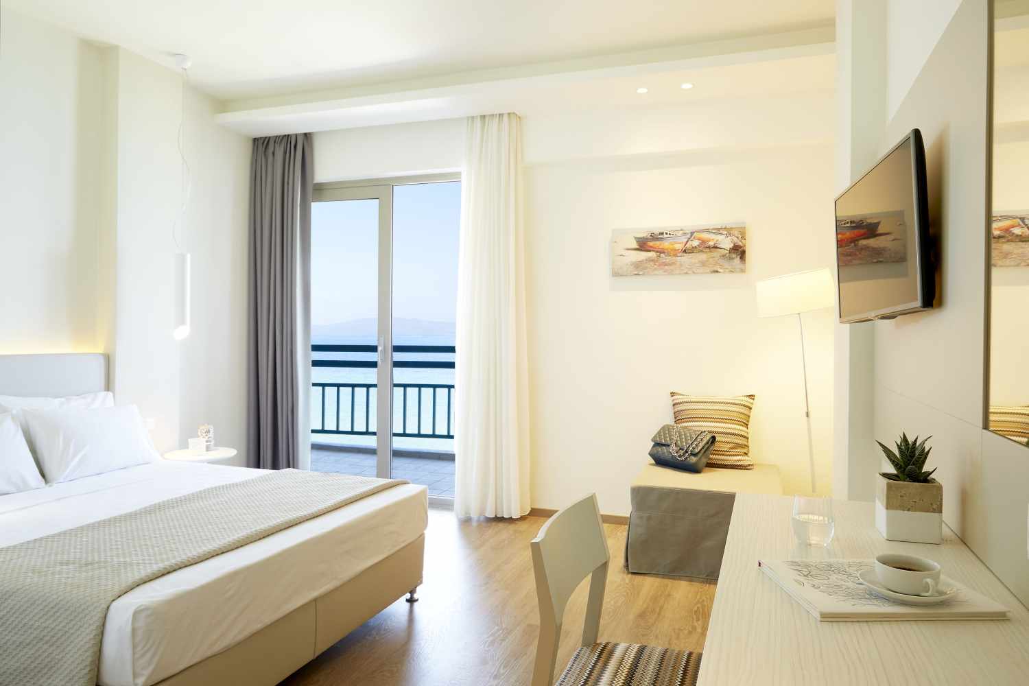 Ammon Zeus Luxury Beach Hotel – Kamer met zeezicht, Kallithea