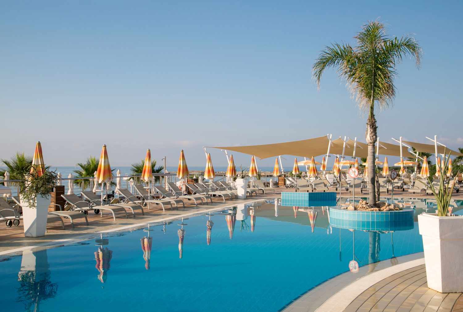 Asterias Beach Hotel – Zwembad met palmen, Ayia Napa