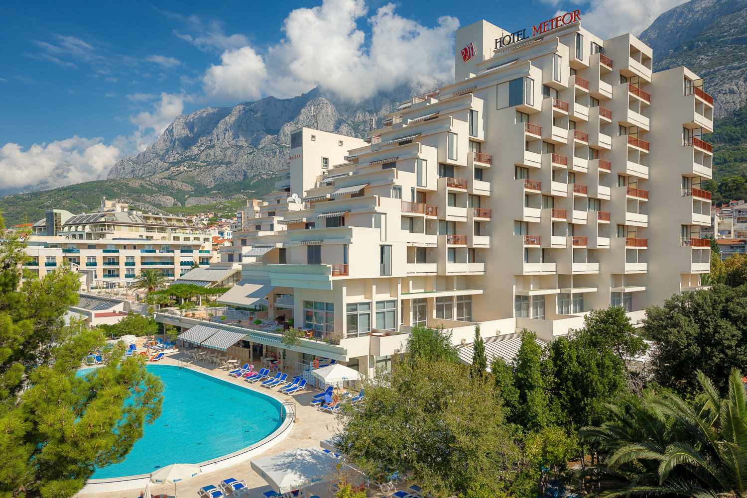 Valamar Meteor Hotel – Strand en stad vanuit de lucht, Makarska