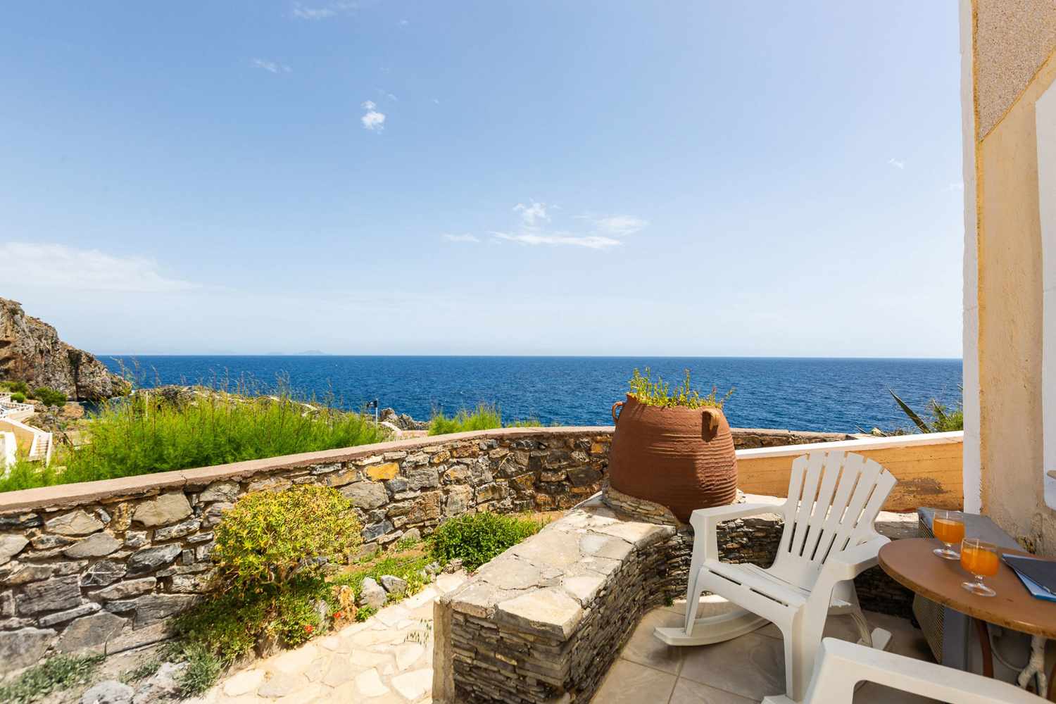 Kalypso Cretan Village Sense Resort & Spa – Terras met zeezicht, Plakias