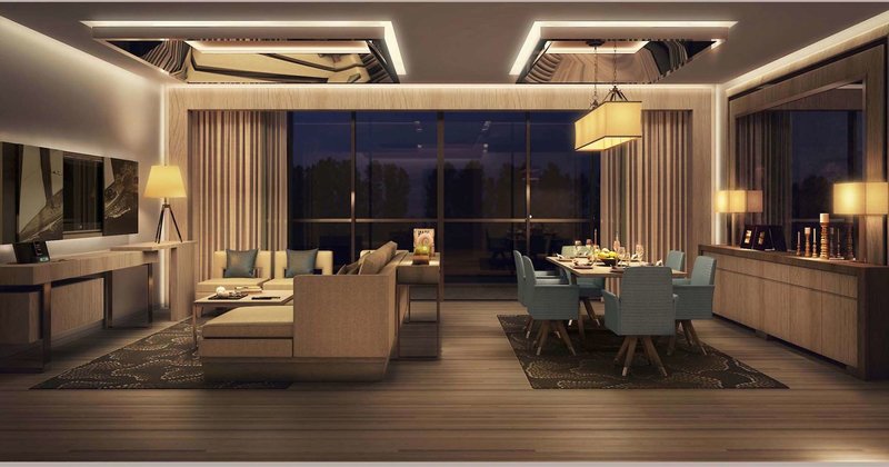 Royal M Hotel by Gewan Abu Dhabi – Woon- en eetkamer, Abu Dhabi