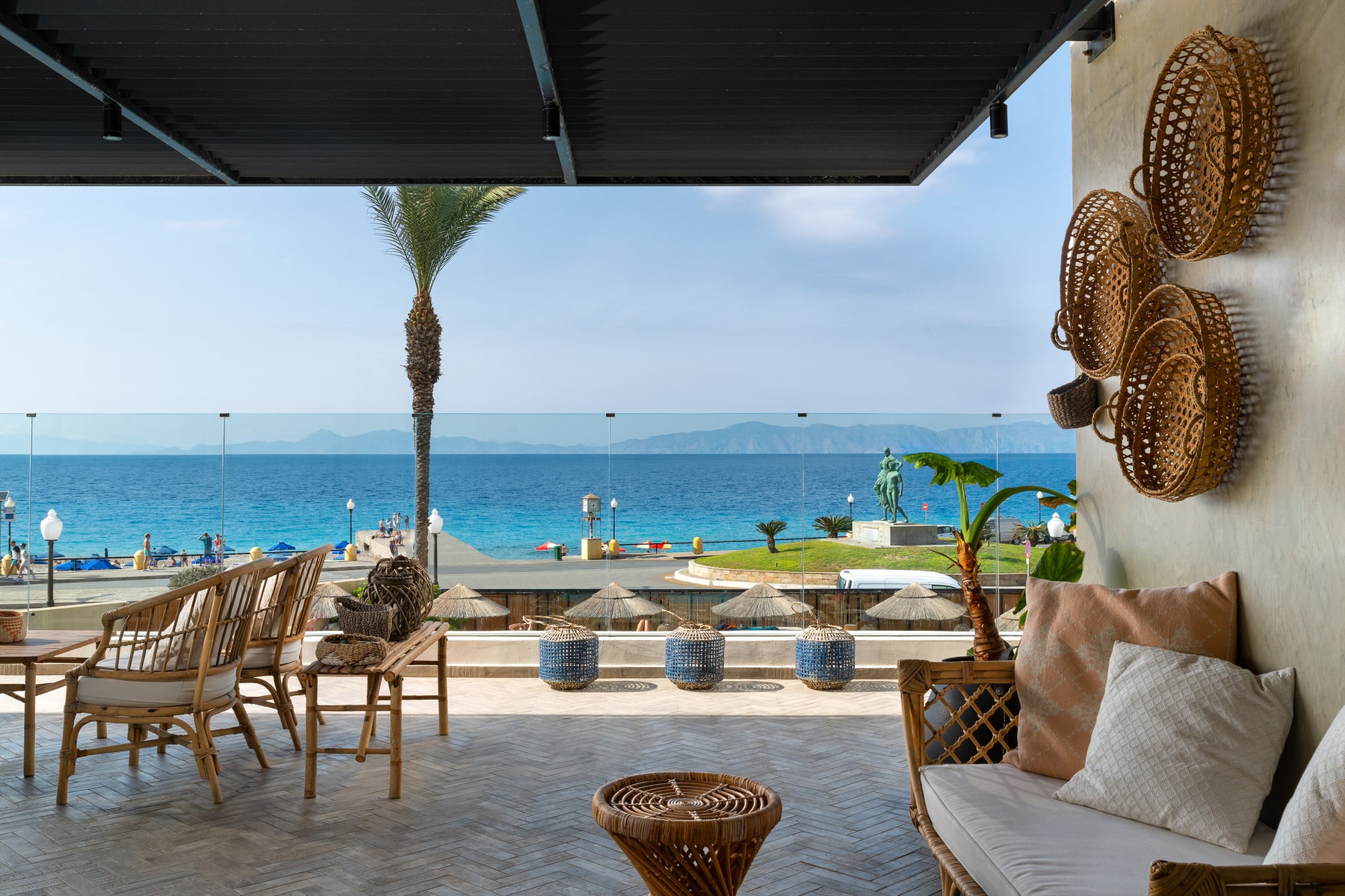 Blue Sky City Beach Hotel – Terras met zeezicht, Rhodos Stad