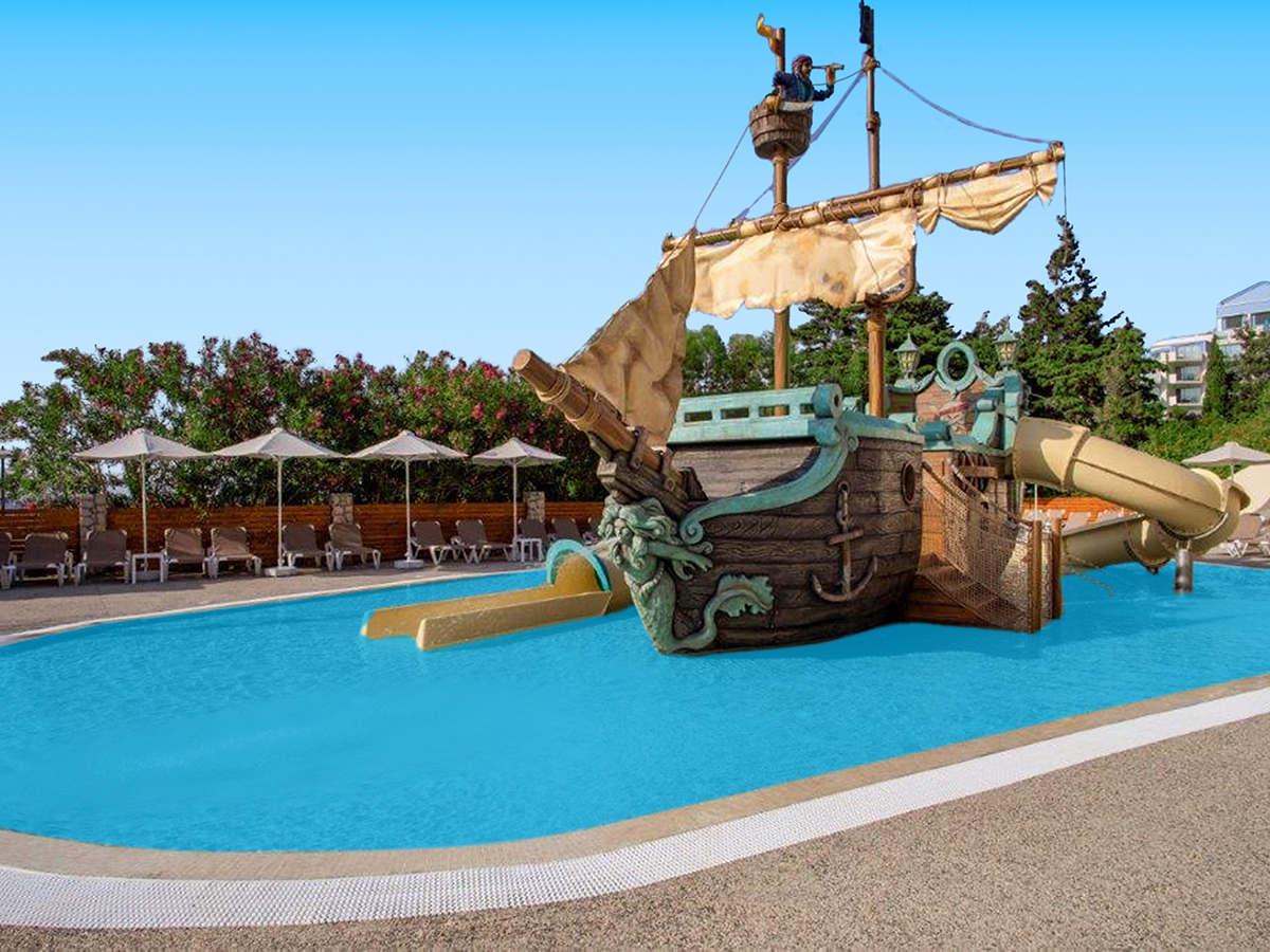 Sol Cosmopolitan Rhodes – Waterspeeltuin met piratenschip, Ixia